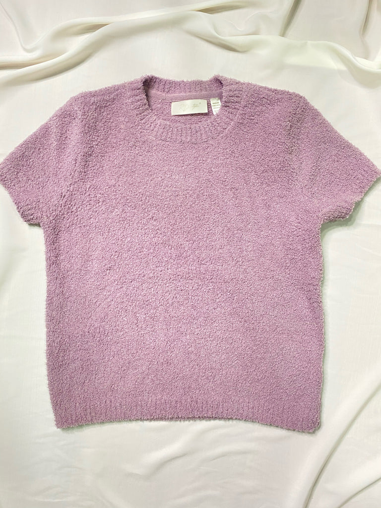 lavender knit sweater tee