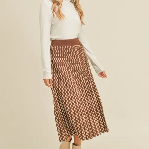 chestnut knit skirt