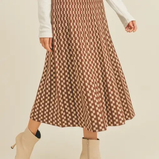 chestnut knit skirt