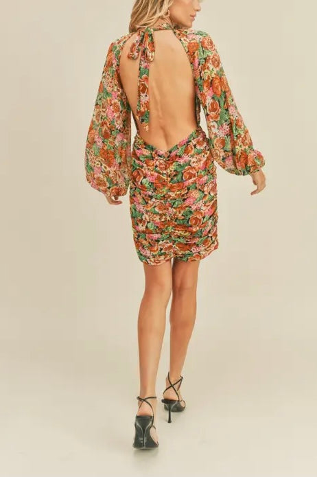 derby floral mini dress