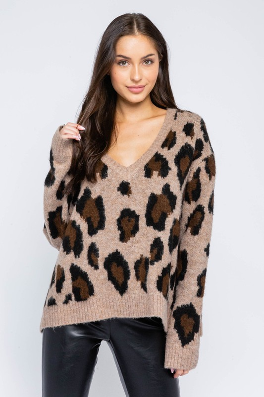 leopard is a neutral sweater
