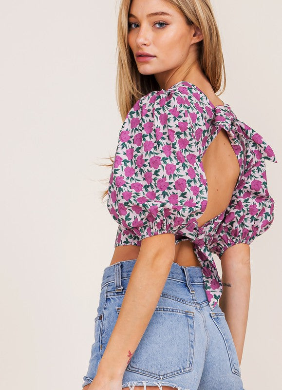 st. lucia floral crop top